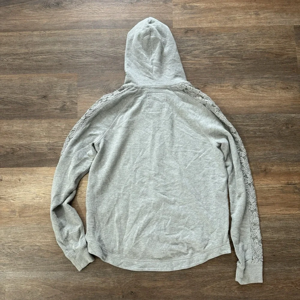 Y2K Style Hollister Full‎ Zip Grey Hooded Jacket Sz L Lace Bella Swan Core